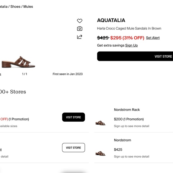 Aquatalia Harla Croco Caged Mule Sandals Black Leather Croc Embossed Shoes 8 - Picture 16 of 16